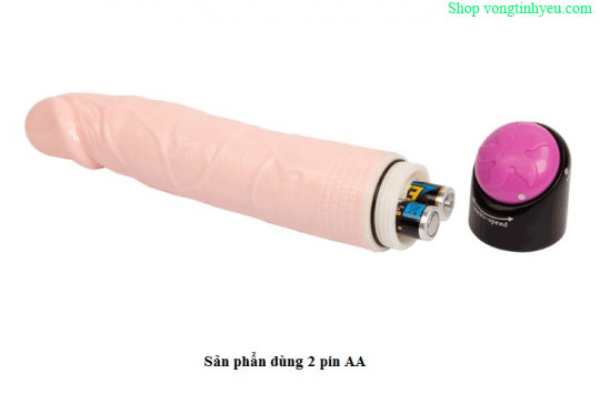 Dương vật giả 2 pin rung ngoáy cyper skin siêu mềm mại