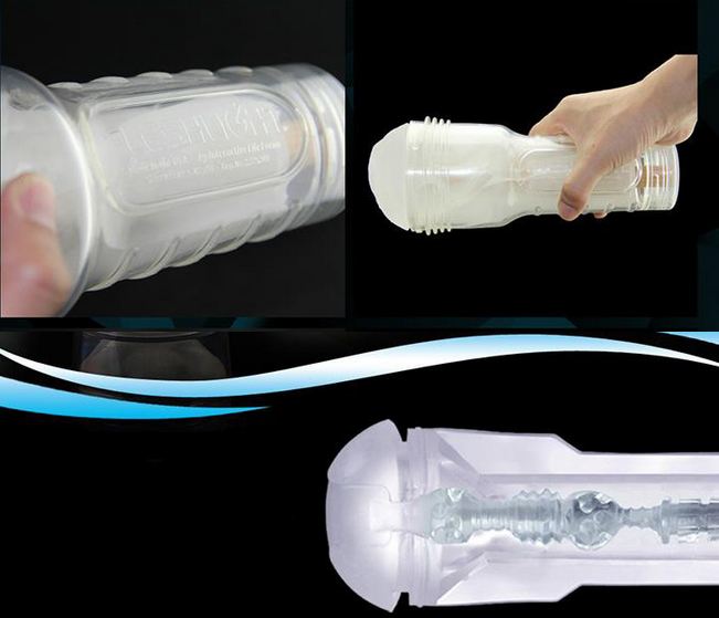 Âm đạo giả đèn pin trong suốt silicon mềm mại nhập khẩu