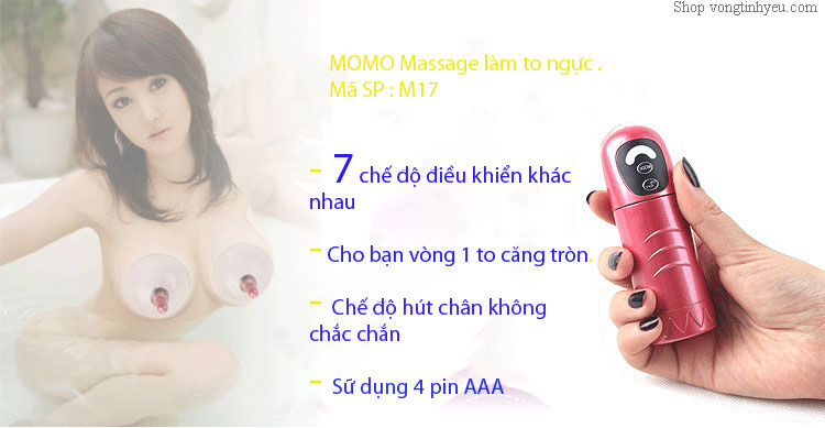 Máy massage ngực MoMo 7 chế độ silicon mềm mại cao cấp