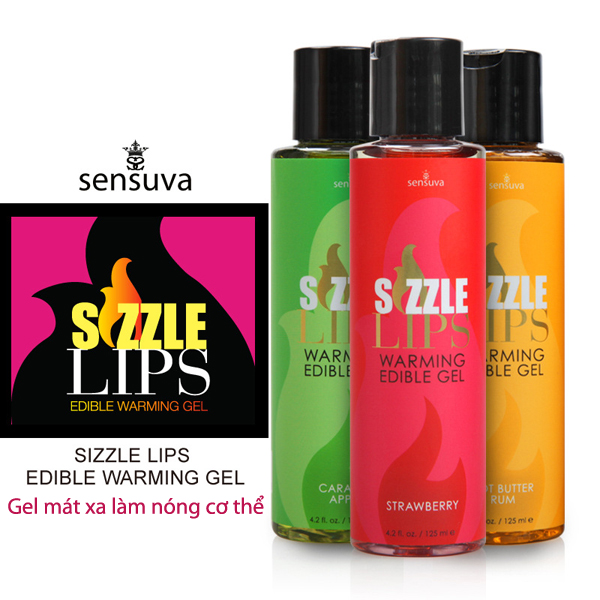 Gel mát xa làm nóng cơ thể nếm được Sensuva Sizzle Lips hương vị dễ chịu