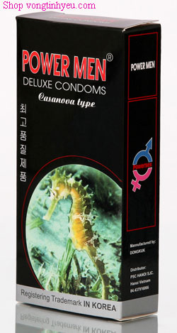 Hộp bao cao su Power Men Cá Ngựa kéo dài thời gian quan hệ 12 cái