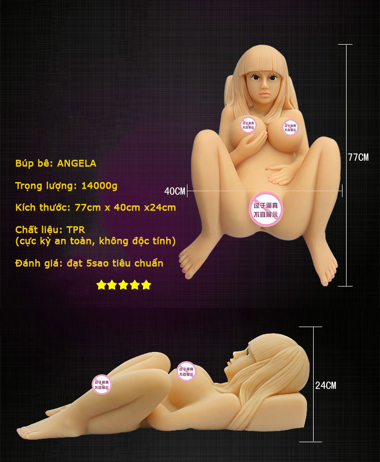 Búp bê tình dục Angela nam thủ dâm đa chức năng giá rẻ