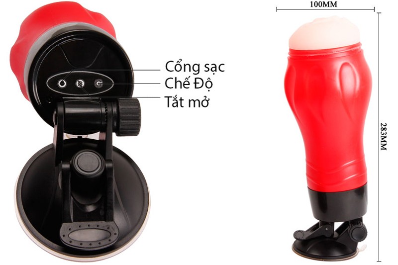 Âm đạo giả Crazy Bull đế xoay 140 độ 12 chế độ rung