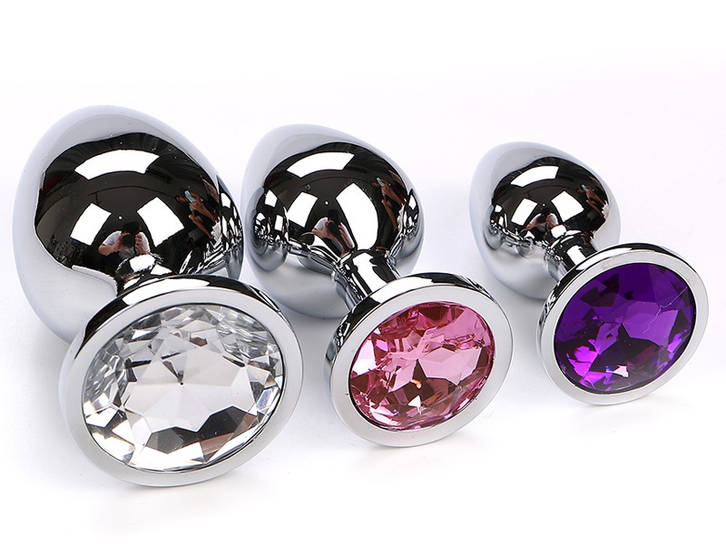 Phích cắm hậu môn inox đính đá phát sáng kích thích massage quyến rũ