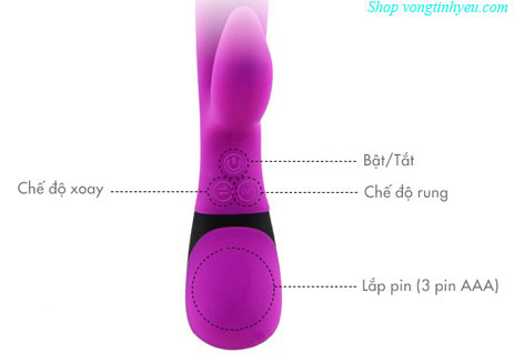 Dương vật silicon Pretty Love Brain đa chức năng rung ngoáy