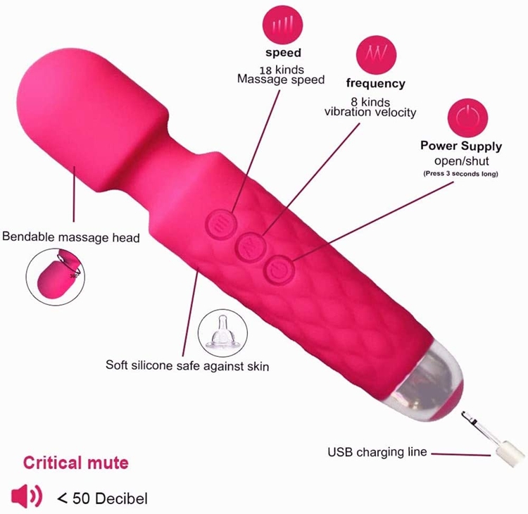 Chày rung 2 đầu AV silicon massage âm đạo 20 chế độ sạc pin tiện dụng