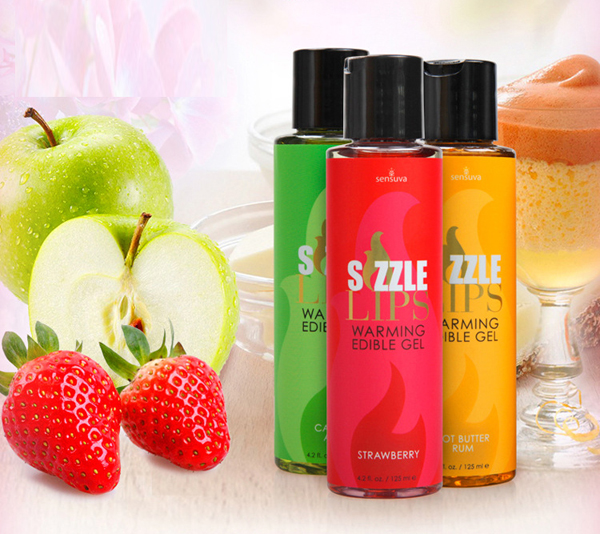 Gel mát xa làm nóng cơ thể nếm được Sensuva Sizzle Lips hương vị dễ chịu