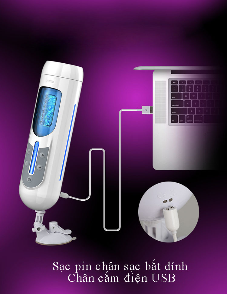 Máy bú mút Leten tự động hít tường 31cm silicon mềm mại an toàn