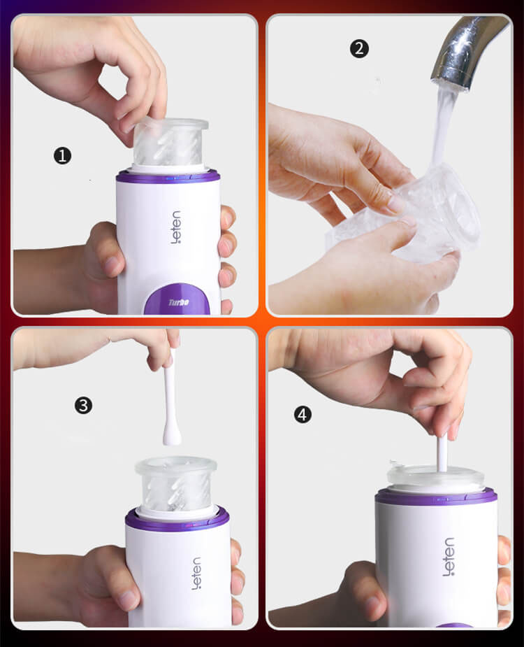 Âm đạo giả rung thụt tự động Leten có âm thanh sưởi ấm cao cấp