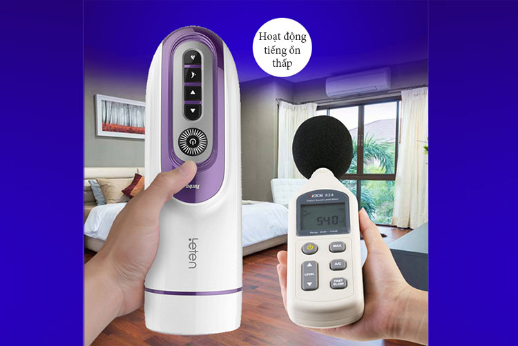 Âm đạo giả rung thụt tự động Leten có âm thanh sưởi ấm cao cấp