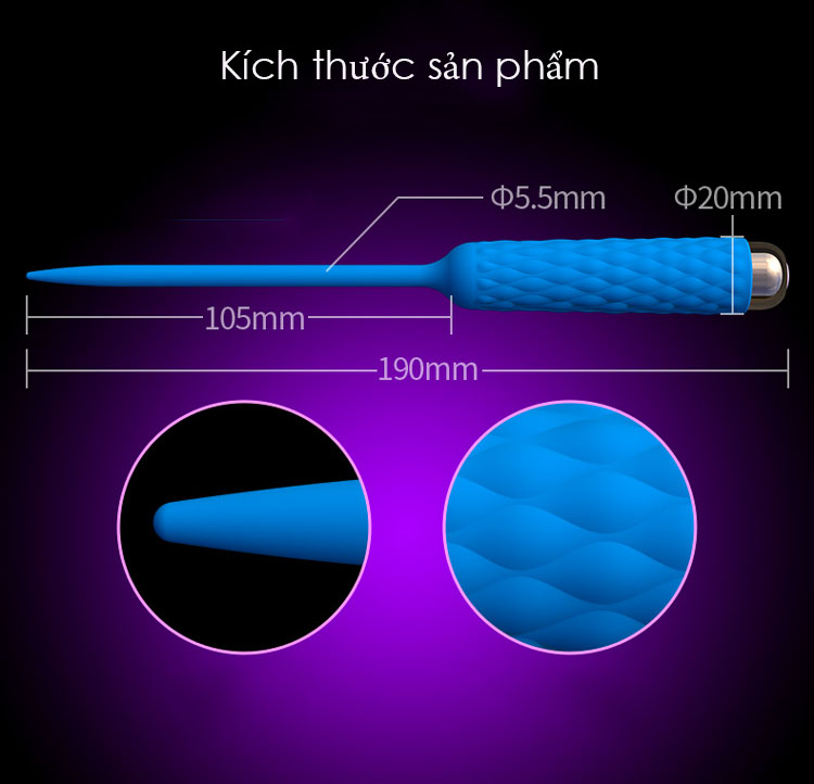 Thanh rung kích niệu đạo 7 chế độ rung tăng hưng phấn nam