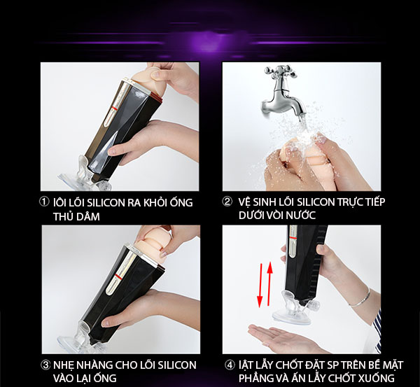 Âm đạo giả gắn tường co bóp Leten Diamon silicon cao cấp an toàn