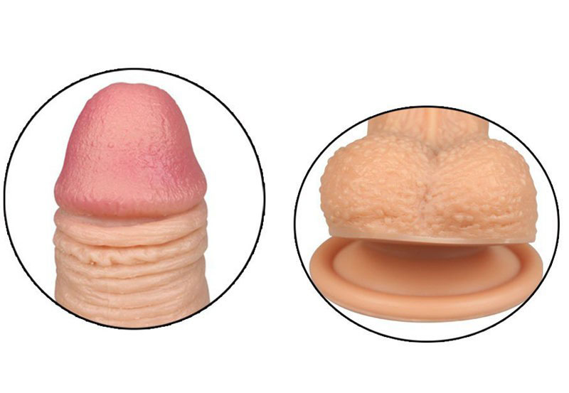 Dương vật giả đế gắn tường Lovetoy 7 inch siêu mềm da nâu