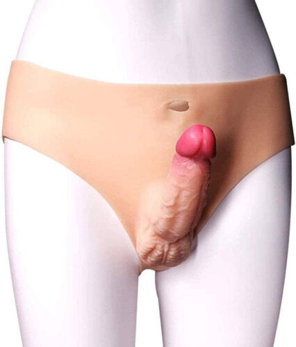 Quần chíp silicon gắn dương vật giả rỗng ruột siêu mềm nam giới