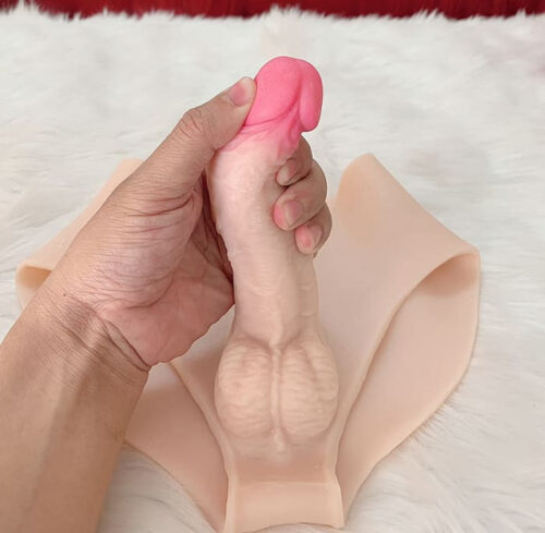 Quần chíp silicon gắn dương vật giả rỗng ruột siêu mềm nam giới