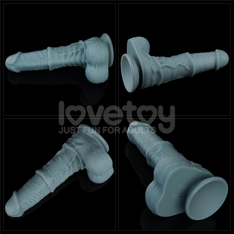 Dương vật khủng Lovetoy bạc kim 2 lớp rung thụt điều khiển