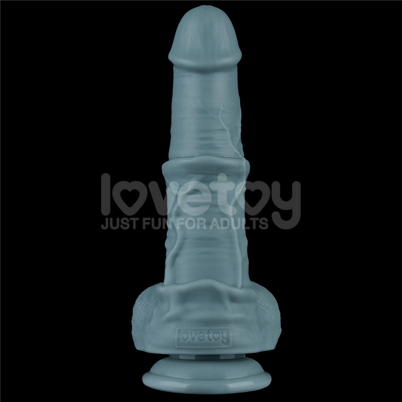 Dương vật khủng Lovetoy bạc kim 2 lớp rung thụt điều khiển