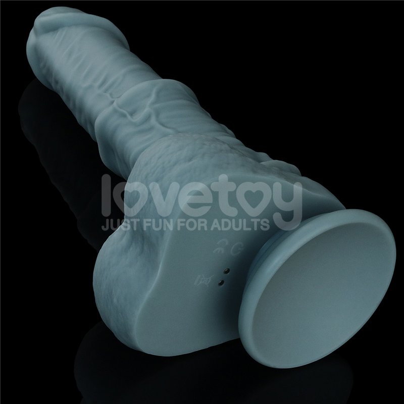 Dương vật khủng Lovetoy bạc kim 2 lớp rung thụt điều khiển