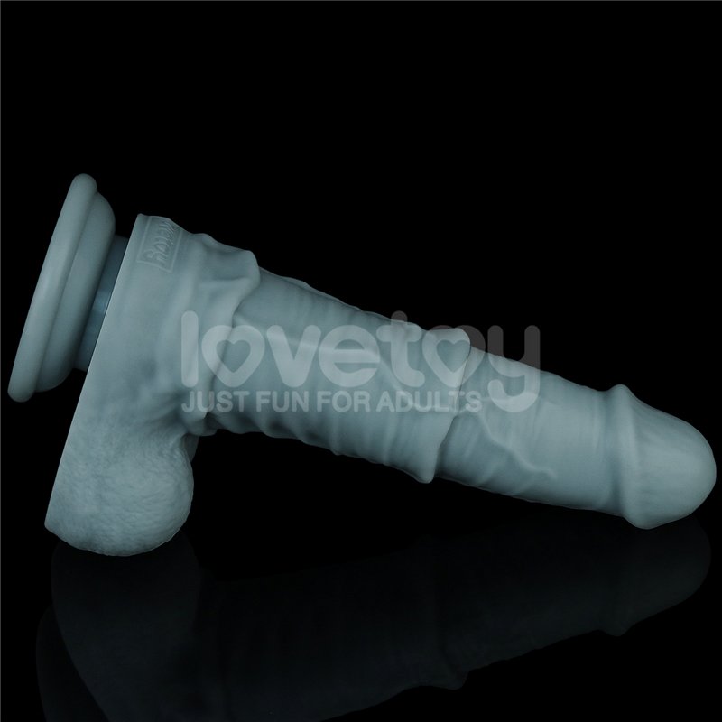 Dương vật khủng Lovetoy bạc kim 2 lớp rung thụt điều khiển