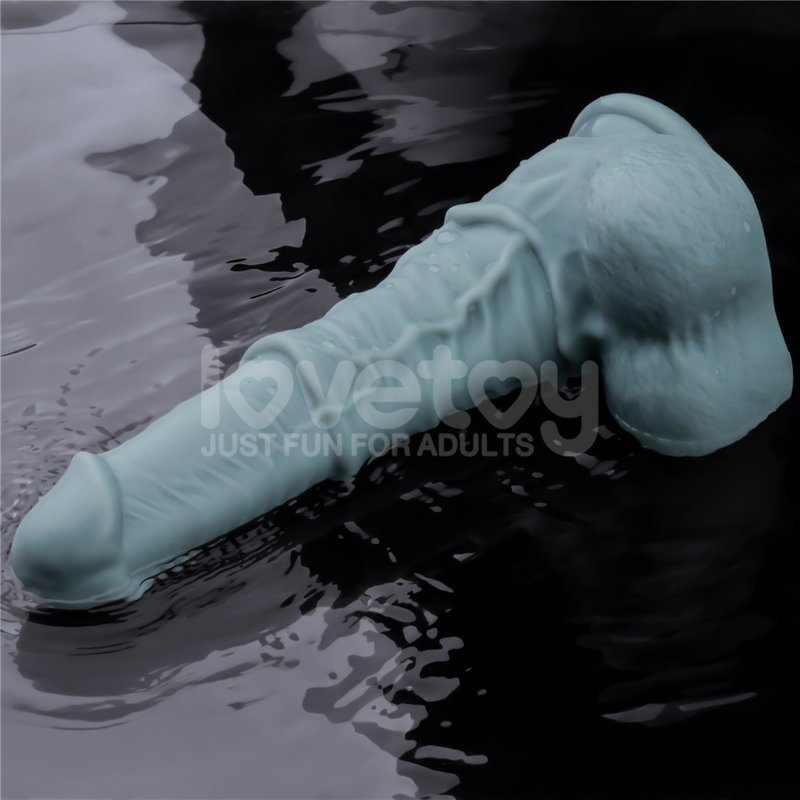 Dương vật khủng Lovetoy bạc kim 2 lớp rung thụt điều khiển