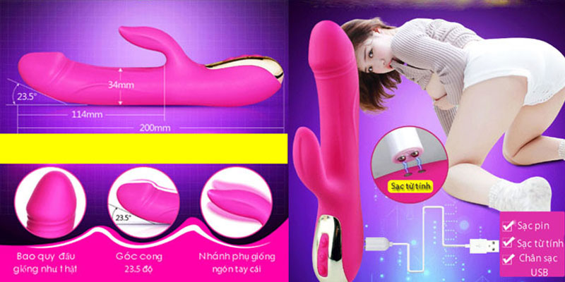 Dương vật giả Leten rung thụt tạo nhiệt cao cấp cho nữ