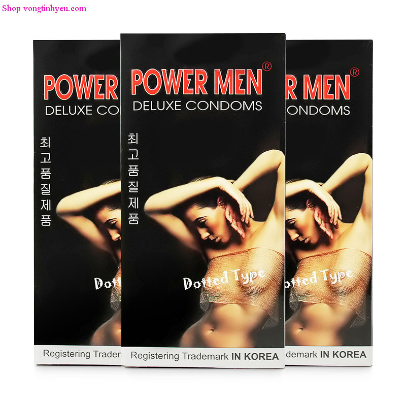 Hộp bao cao su Power Men Dotted 12 chiếc gai bi tăng khoái cảm