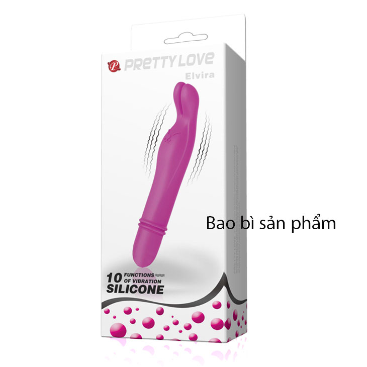 Que rung massage tai thỏ 2 ngón Pretty Love silicon an toàn