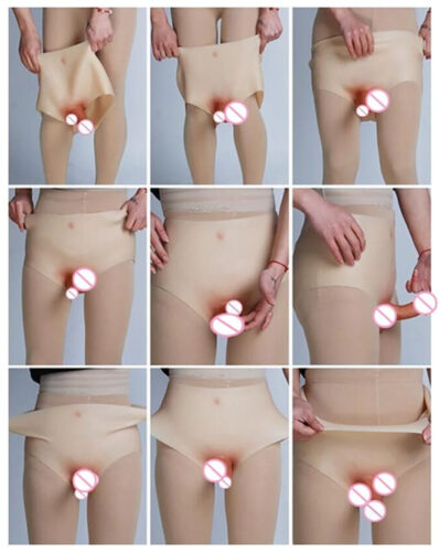 Quần chíp silicon gắn dương vật giả rỗng ruột siêu mềm nam giới