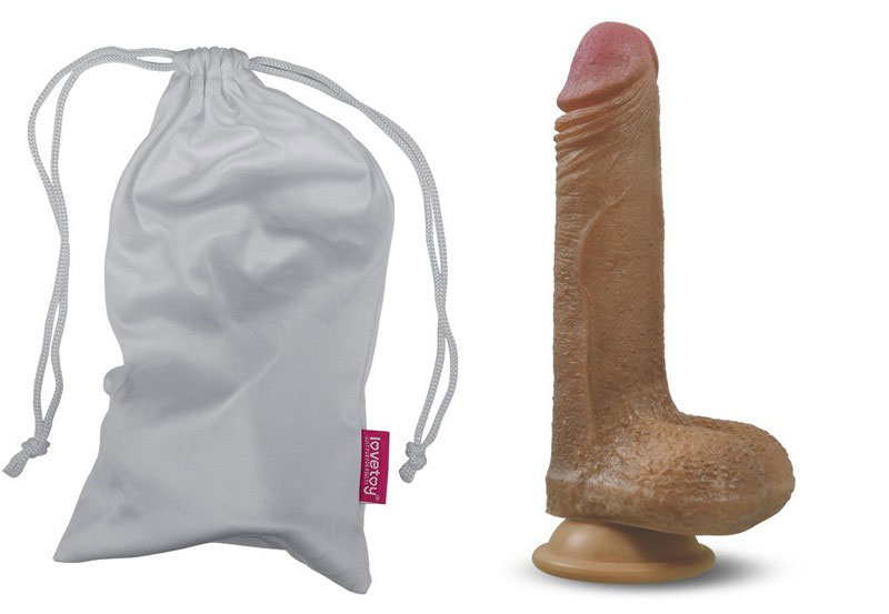Dương vật giả đế gắn tường Lovetoy 7 inch siêu mềm da nâu