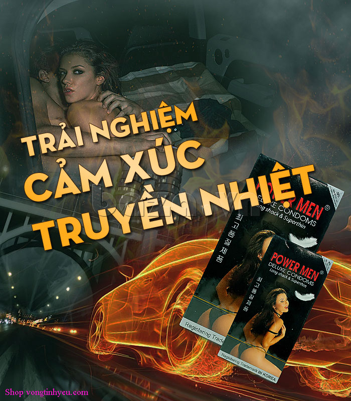 Hộp bao cao su Power Men Long Shock 12 chiếc siêu mỏng kéo dài quan hệ