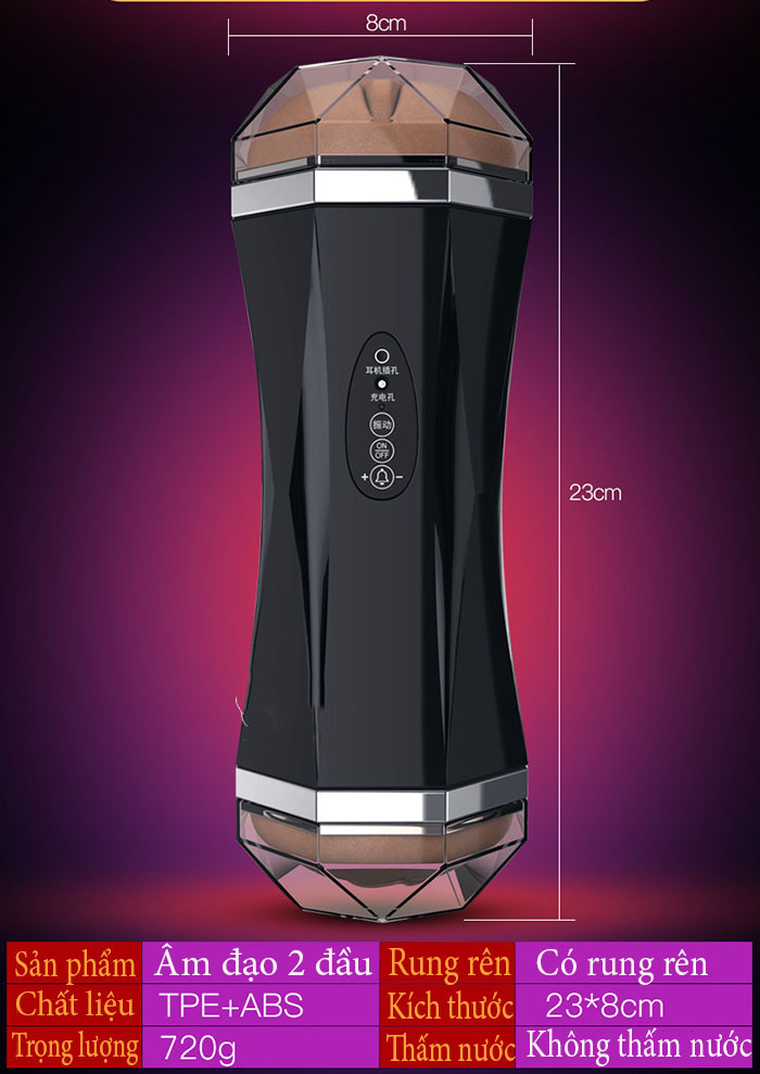 Cốc thủ dâm 2 đầu Jiuai 3D rung rên mạnh cho trải nghiệm tuyệt đỉnh