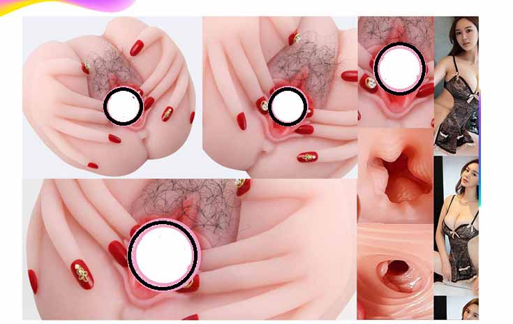 Âm đạo giả mông silicon hình bàn tay lông chơi 2 lỗ nam