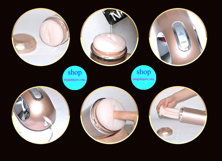 Âm đạo cầm tay Nano rung thụt silicon mềm mại dễ sử dụng