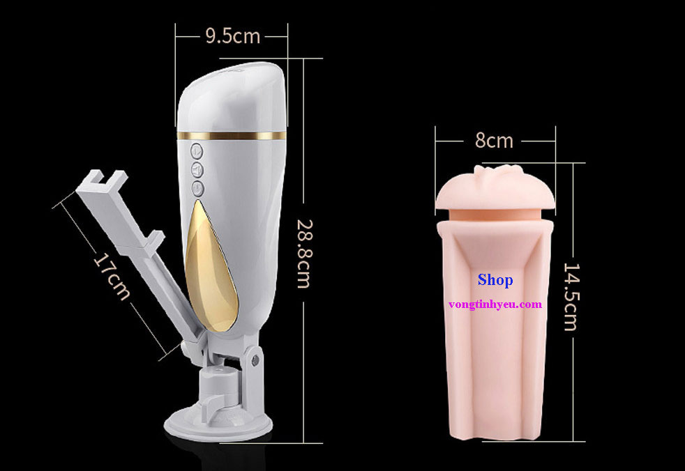 Âm đạo giả hít tường gắn tay điện thoại rung mạnh hiện đại