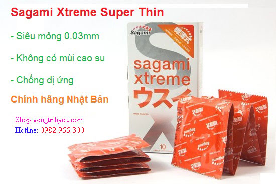 Hộp bao cao su Sagami Xtreme siêu mỏng 10 chiếc Nhật Bản chính hãng