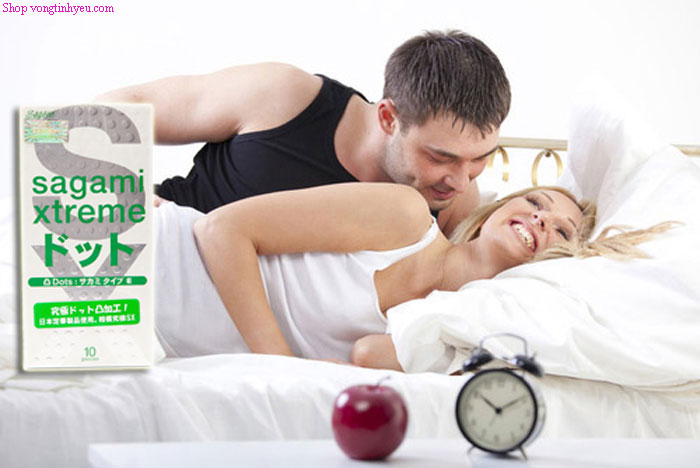 Hộp bao cao su Sagami Xtreme Dot 3 chiếc siêu mỏng cảm giác tự nhiên