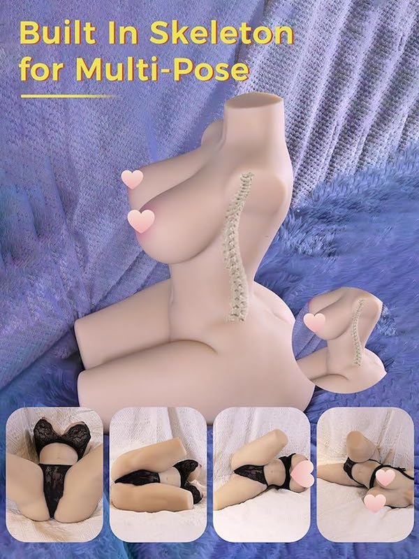 Búp bê silicon nửa thân nguyên khối 6kg, siêu mềm mịn chân thực