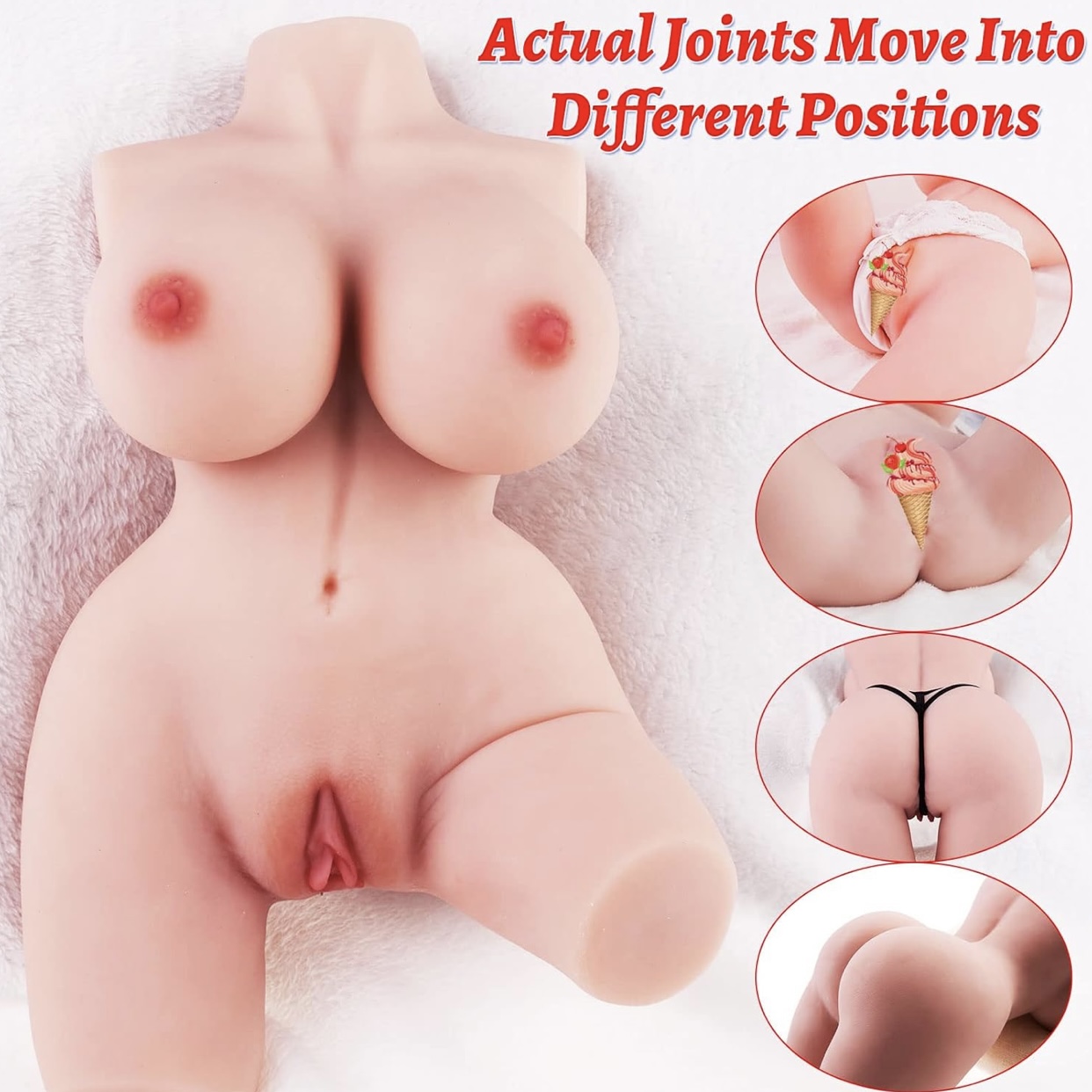 Búp bê silicon nửa thân nguyên khối 6kg, siêu mềm mịn chân thực