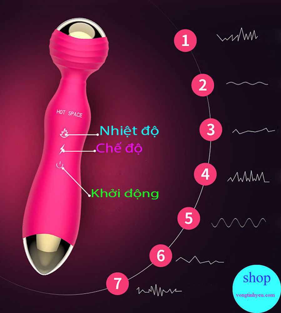 Chày rung massage Hot Space cao cấp rung đa chế độ ấm áp dễ chịu Chày rung massage Hot Space cao cấp rung đa chế độ ấm áp dễ chịu