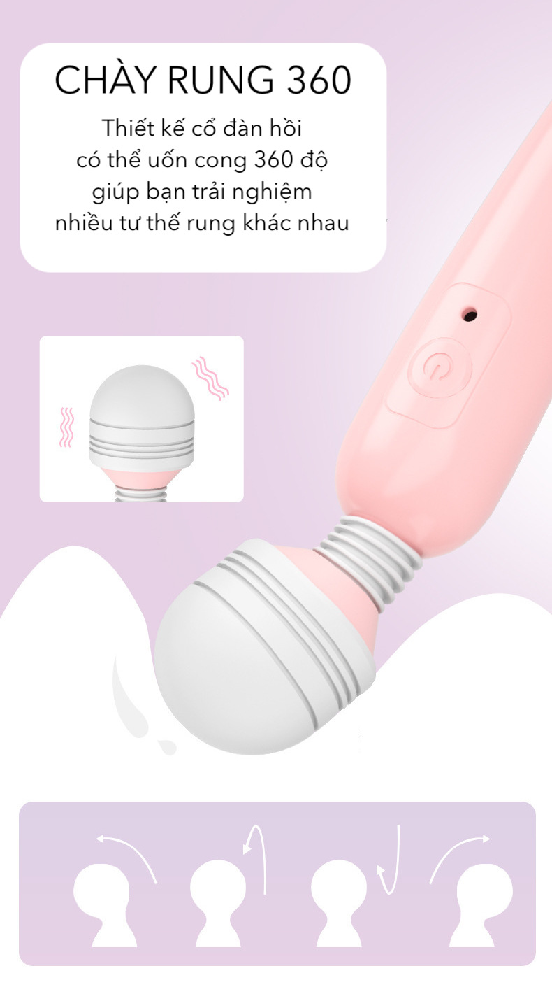 Chày rung tình yêu Lilo không dây 10 chế độ sạc USB