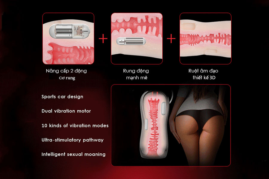 Âm đạo cầm tay Leten rung phát âm thanh, đồ chơi tình dục cao cấp