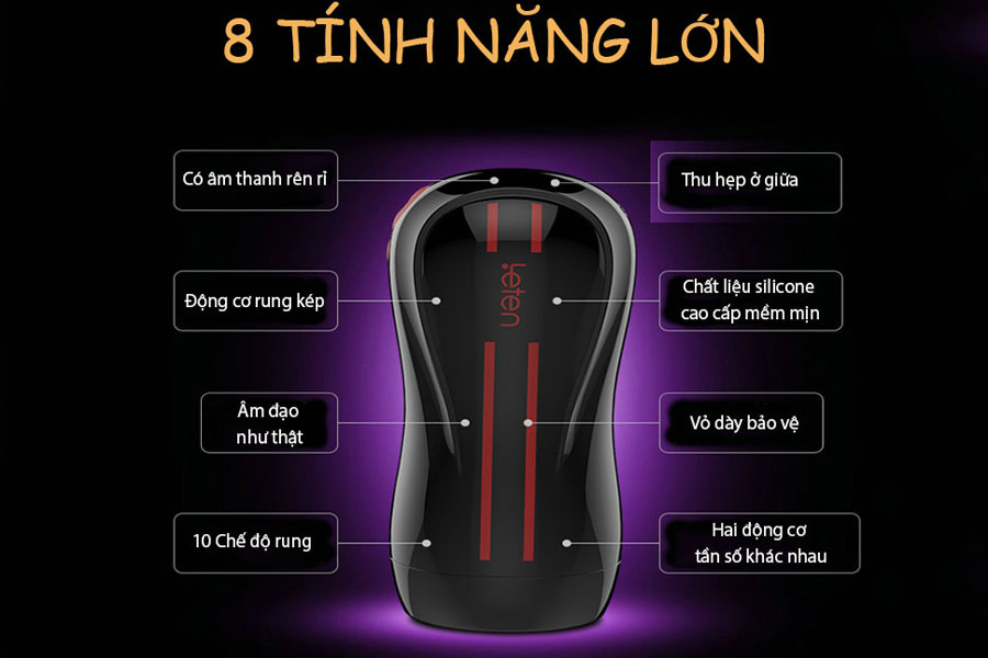 Âm đạo cầm tay Leten rung phát âm thanh, đồ chơi tình dục cao cấp