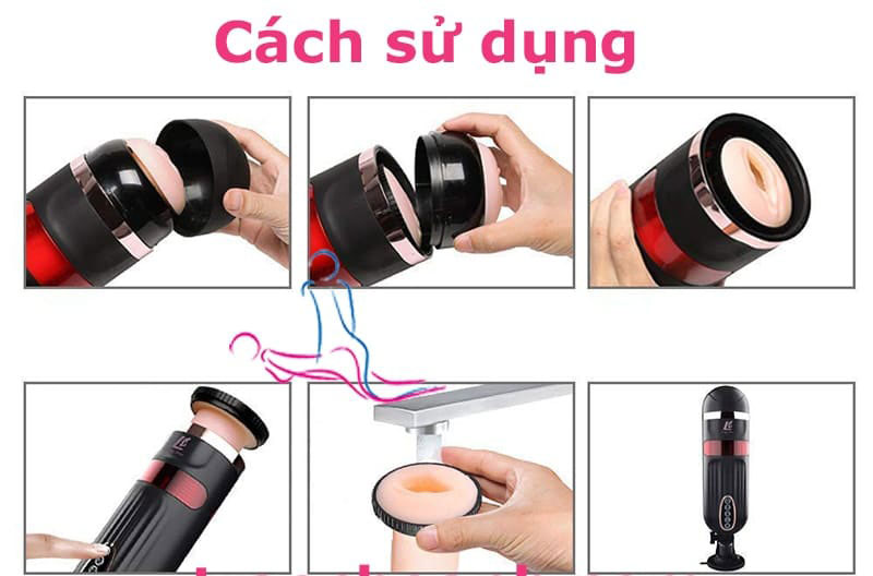 Máy thủ dâm bú mút LC cao cấp rung xoay thụt nhiệt hít tường đa chế độ