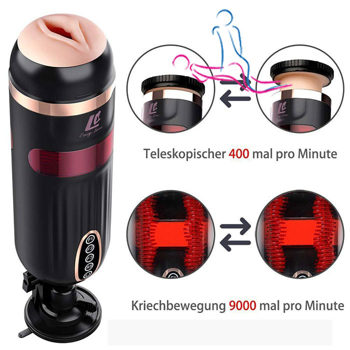 Máy thủ dâm bú mút LC cao cấp rung xoay thụt nhiệt hít tường đa chế độ