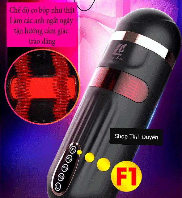 Máy thủ dâm bú mút LC cao cấp rung xoay thụt nhiệt hít tường đa chế độ