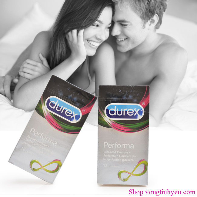 Hộp bao cao su Durex Performa 12 cái kéo dài thời gian, chống xuất tinh sớm