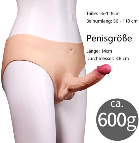 Quần chíp silicon gắn dương vật giả rỗng ruột siêu mềm nam giới