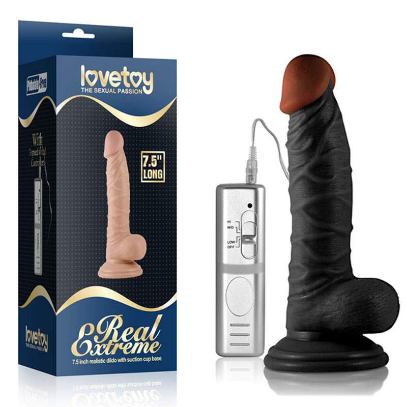 Dương vật giả rung hít tường Lovetoy 7.5 inch mềm mại siêu thực tế