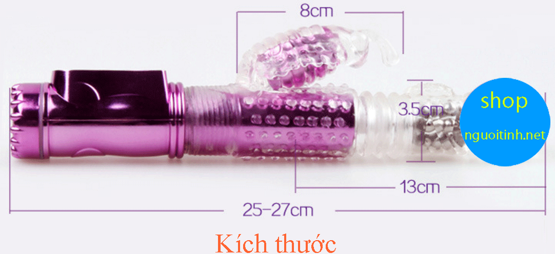 Dương vật rung xoay thụt pin sạc kích thích đa điểm cực sướng