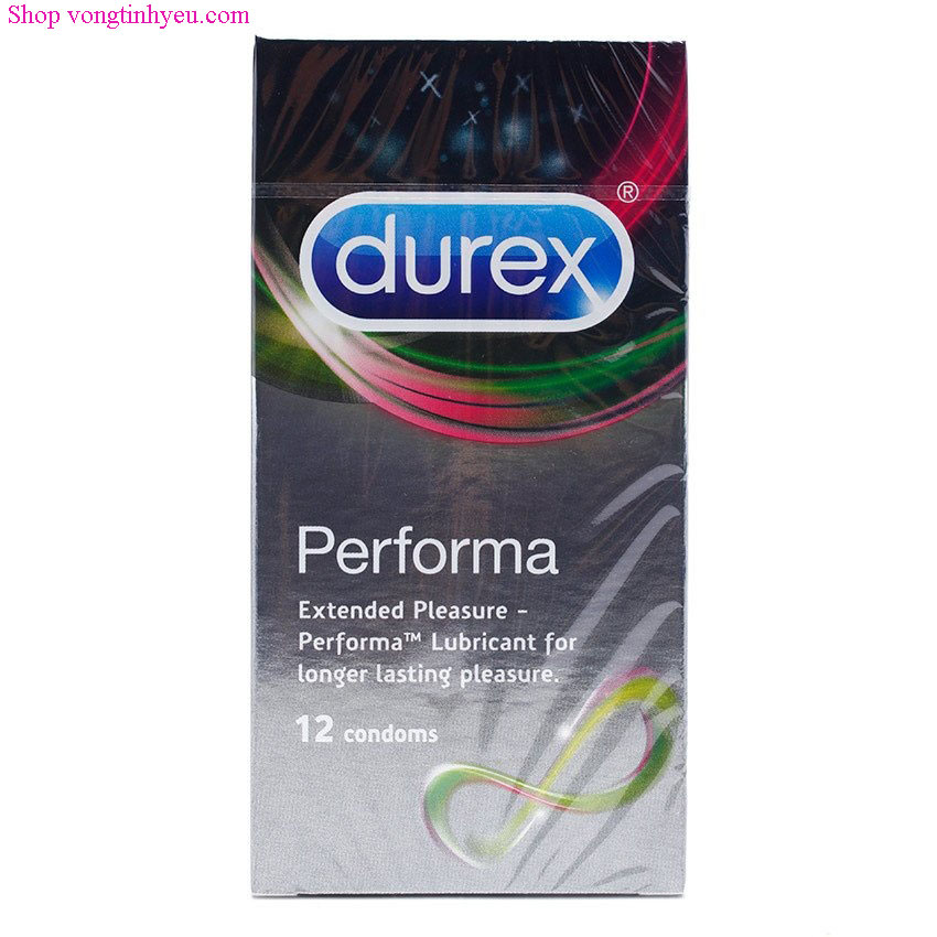 Hộp bao cao su Durex Performa 12 cái kéo dài thời gian, chống xuất tinh sớm